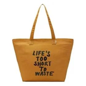 Bolsa de lona «La vida es demasiado corta para desperdiciarla» de Renew «Marrón»