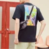 Bolso bandolera estampado «Negro Gris»
