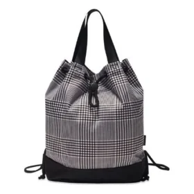 Bolso tipo cubo a cuadros «Grey»