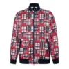 Bomber utilitaria estampada, tallas asiáticas «Rojo-Blanco»