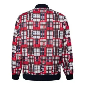 Bomber utilitaria estampada, tallas asiáticas «Rojo-Blanco»