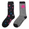 Calcetines cortos con logo de estrella, dos pares «Negro Gris»