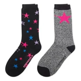 Calcetines cortos con logo de estrella, dos pares «Negro Gris»