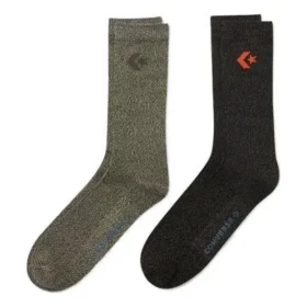 Calcetines cortos con logotipo bordado, dos pares «Negro verde oliva»