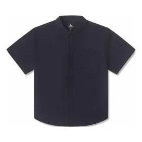 Camisa básica de manga corta tejida, tallas asiáticas, «Negro»