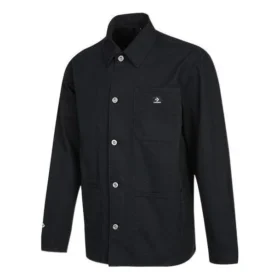 Camisa casual de manga larga Converse SS22 Cargo para hombre, color negro otoñal
