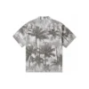 Camisa de botones Resort Palm Trees, tallas asiáticas «Black Palm»