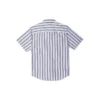 Camisa de manga corta a rayas con botones Tallas asiáticas «Azul»