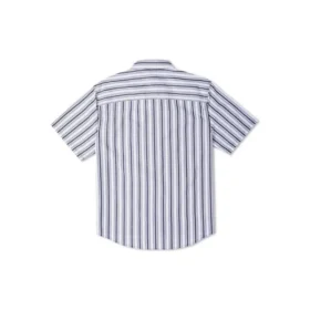 Camisa de manga corta a rayas con botones Tallas asiáticas «Azul»