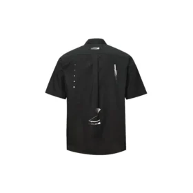 Camisa de manga corta con bolsillos, tallas asiáticas «Negro»