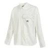 Camisa de manga larga con botones tejida, tallas asiáticas «Blanco»