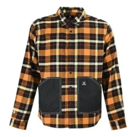 Camisa de manga larga con botones, tejido de patchwork a cuadros, tallas asiáticas «Amarillo»