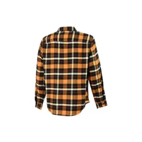 Camisa de manga larga con botones, tejido de patchwork a cuadros, tallas asiáticas «Amarillo»