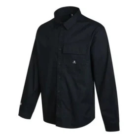 Camisa de manga larga tejida con botones Tallas asiáticas «Negro»