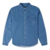 Camisa de mezclilla de manga larga Oxford, tallas asiáticas, «azul índigo»