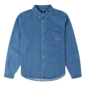 Camisa de mezclilla de manga larga Oxford, tallas asiáticas, «azul índigo»