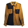 Camisa de pana con bloques de color, tallas asiáticas «Marrón Negro»