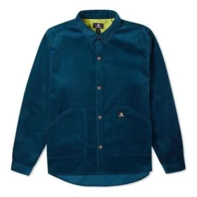 Camisa de pana con botones, tallas asiáticas, «Azul»