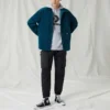 Camisa de pana con botones, tallas asiáticas, «Azul»