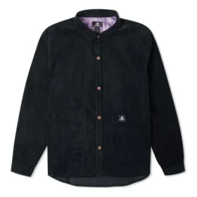 Camisa de pana con botones, tallas asiáticas, «Negro»
