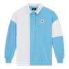 Camisa de rugby retro, tallas asiáticas, «azul claro y blanco»