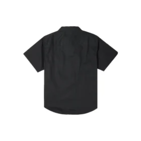 Camisa de sastre tejida lisa con botones, tallas asiáticas, «Negro»