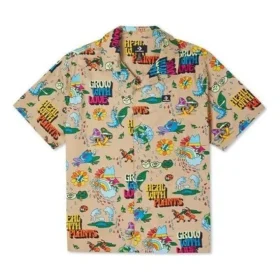 Camisa Plant Print Resort Tallas asiáticas «Nomad Khaki»