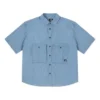 Camisa utilitaria con logotipo en denim, tallas asiáticas «LT Retro Blue»