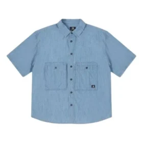 Camisa utilitaria con logotipo en denim, tallas asiáticas «LT Retro Blue»
