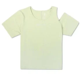Camiseta ajustada asimétrica de punto retorcido, tallas asiáticas, «Verde»