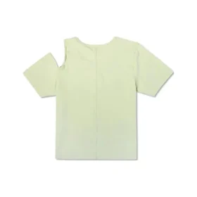 Camiseta ajustada asimétrica de punto retorcido, tallas asiáticas, «Verde»