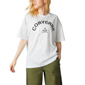Camiseta Boxy de malla Areca Palm, tallas asiáticas «Blanco Negro»
