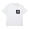 Camiseta casual de manga corta con bolsillo para hombre, color blanco