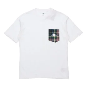 Camiseta casual de manga corta con bolsillo para hombre, color blanco