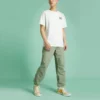 Camiseta casual retro de manga corta con estampado de letras en amarillo crema