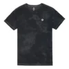 Camiseta casual retro lavada de manga corta, color negro