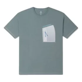 Camiseta con bolsillo con cremallera, tallas asiáticas, «Verde ceniza»