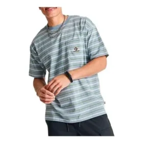 Camiseta con bolsillo en forma de estrella a rayas y diseño en zigzag Tallas asiáticas «Azul claro»