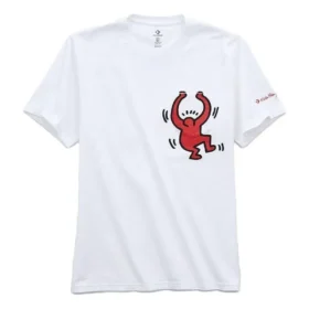 Camiseta con bolsillo y estampado de Converse x Keith Haring, tallas asiáticas, «Blanca»