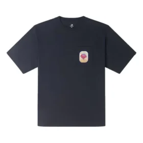 Camiseta con bolsillo y parche de fruta, tallas asiáticas, «Negro»