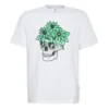 Camiseta con calaveras, flores y gafas de sol – Tallas asiáticas «White»