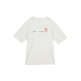 Camiseta con el logotipo «Put-a-Smile-On-Your-Face» Tallas asiáticas «Blanco»
