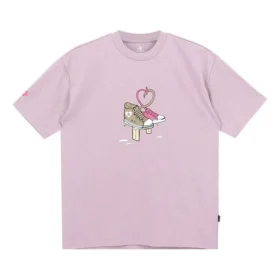 Camiseta con logo de corazón y lazo para zapatos, tallas asiáticas, «Blush Purple»
