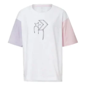 Camiseta con logo impreso, tallas asiáticas «Blanco Rosa»