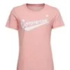 Camiseta con logotipo en el centro delantero, tallas asiáticas «Rosa Blanco»