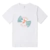 Camiseta con parche distorsionado, tallas asiáticas «Blanco Naranja Verde azulado»