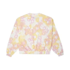 Camiseta de algodón con estampado floral lavado y cuello redondo, tallas asiáticas «Rosa»