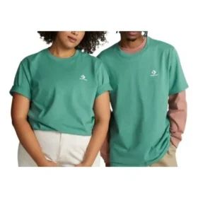 Camiseta de corte estándar con estrella bordada en forma de chevron «Verde»
