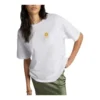 Camiseta de cuello redondo con estampado floral oversize, tallas asiáticas «Blanco»