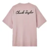 Camiseta de cuello redondo con parche de zapatillas Chuck Taylor, tallas asiáticas «Pink»